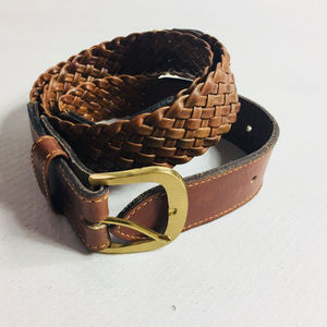 Vintage Womens Leather Belt Braided Harness House - image 1